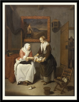 Interior with a Lady Choosing Fish, 1664