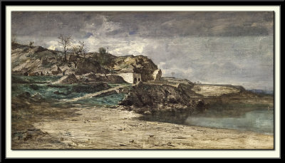 Paysage a l'tang, vers 1868-72