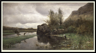 Temps gris, marais de la Burbanche (Ain), 1868
