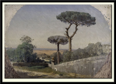 Paysage dItalie ou Les deux pins parasols, vers 1843