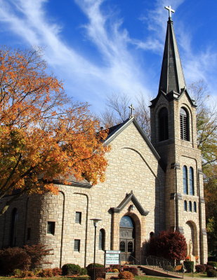 Fall color church