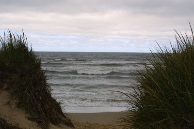 La plage par temps gris
