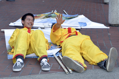 Laying down on the job.
