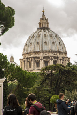 The dome of St. Peter's from a terrace at the Vatican Museums