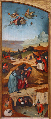 Hieronymus Bosch, Temptation of St. Anthony, left wing
