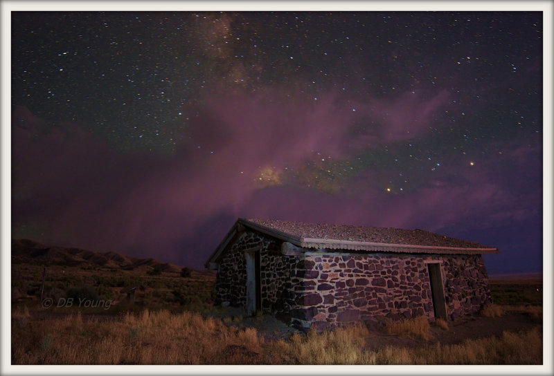 Midnight at the old Pony Express Cabin.