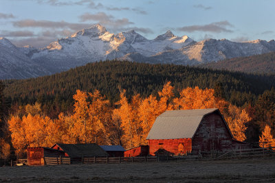 Barn Under Como Peaks - Bitterroot Range - Montana