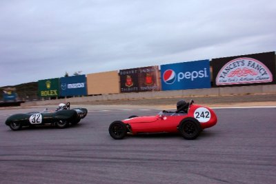 Lotus 11 and a Lola F. Jr.