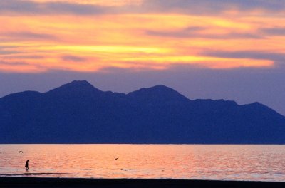 Sunset  on the Great Salt Lake.