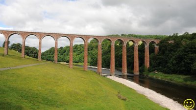 Leaderfoot Viaduct over the Tweed River Scotland.