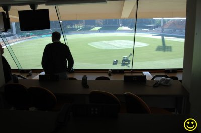 view from the commentary box Bradman Stand Thu 10