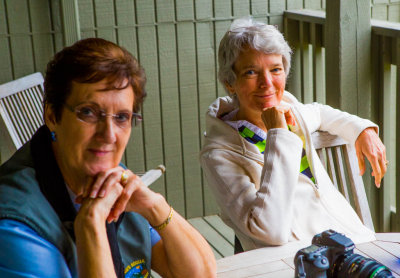 Luanne and Cheryl on Arrival Day
