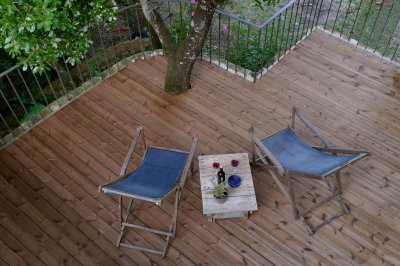 Deck in front of the bedroom