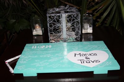 Custom guest book sign made by SunHorse Weddings