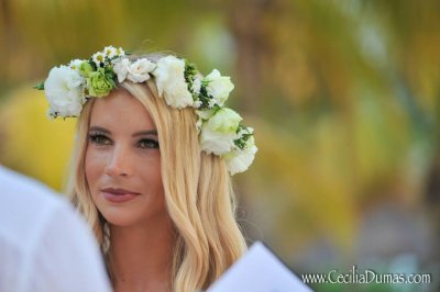 Floral crown made by SunHorse Weddings. Photo by Cecilia Dumas 