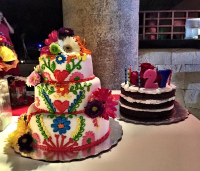 Mexican folk wedding Cake & naked birthday cake by SunHorse Weddings