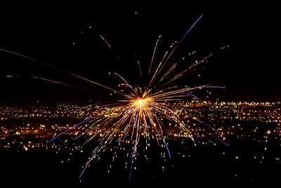 Close-by Firework Over the City