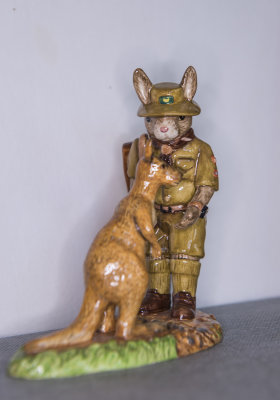  ROYAL DOULTON FIGURINE, CENTENARY SCOUT  FROM THE BUNNYKINS SERIES.