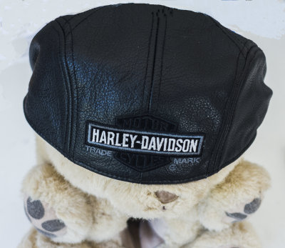 HARLEY DAVIDSON LEATHER CAP - BACK VIEW