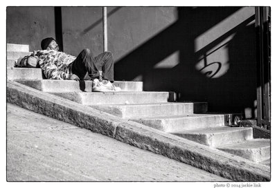 18 Man Resting on Macchiarini Steps