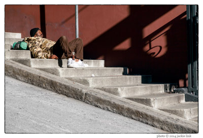 18 Man Resting on Macchiarini Steps