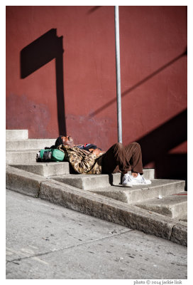 19 Man Napping on Kearny Street