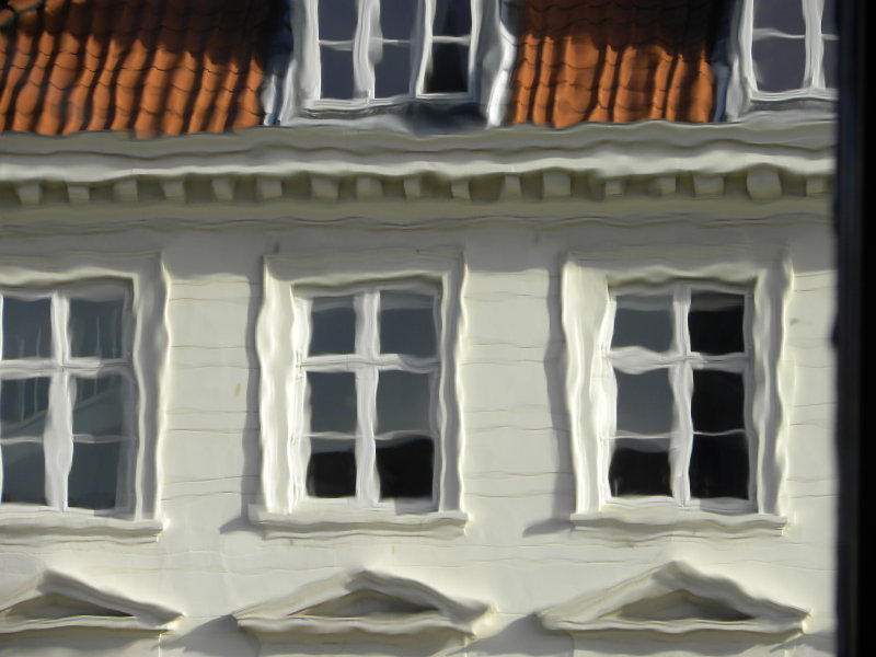 Windows viewed through leaded glass windows