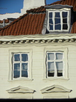 Windows seen through leaded glass