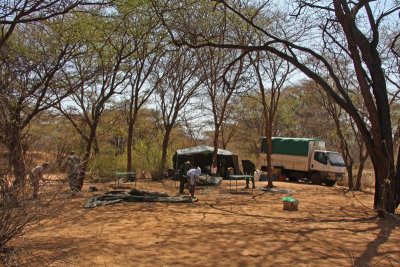 Preparing to move to the next tent camp
