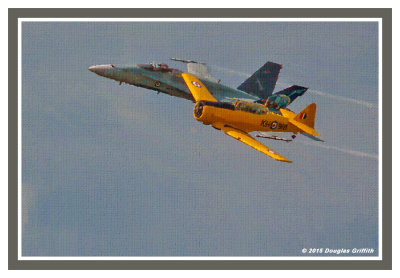 Digitally Rendered Oil on Canvas N.A. Harvard and CF-18 (in NATO 50th Anniversary Paint Scheme)