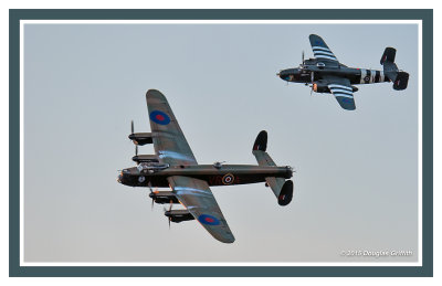 Avro Lancaster Mk. X in formation with NA B-25J Mitchell Mk. III