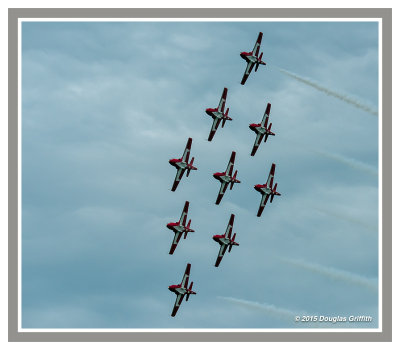 Canadair CT-114 Tutors of 431 Air Demonstration Squadron: The Snowbirds: Nine Aircraft Formations: SERIES of Ten Images