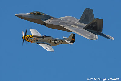 USAF Heritage Flight: Lockheed Martin F-22 Raptor and North American P-51 Mustang