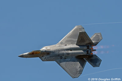High Speed Pass with Afterburner:  Lockheed F-22 Raptor