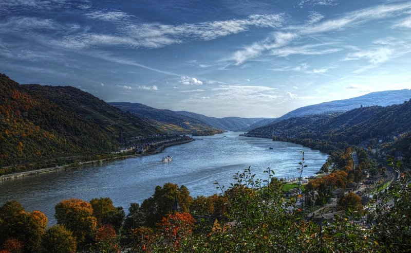 The Rhine River by Bacharach