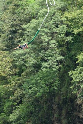 Bungee jumper in the canyon