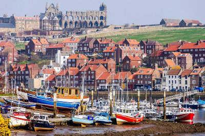 Whitby harbour and Abbey