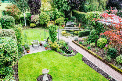 Another shot of the garden trimmed for winter