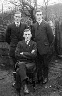 Samuel Shaw (standing left), Enos Shaw (seated) John Shaw (standing right)