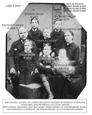 Richard Shaw Snr & family (named)