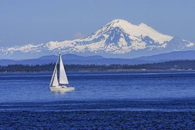 Mount Baker and Sailboat