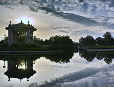 cloudy sunset at the pond