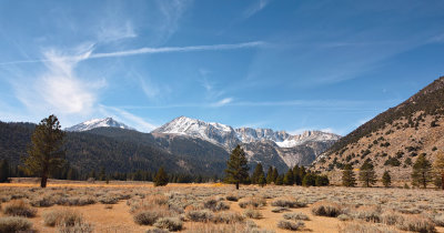 lee vining canyon with setting moon