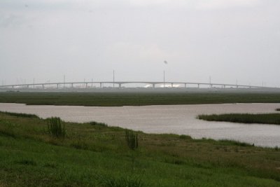 Intercoastal Waterway Bridge in the rain.