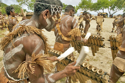 Gao Bugotu Festival, Pan Pipe Group, Isabel Island, Solomon Islands