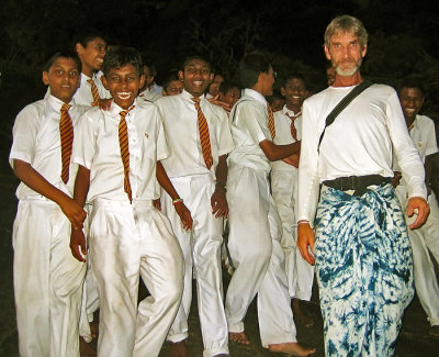 Jonathan Thomson and friends at Dambulla Cave Temple - Sri Lanka