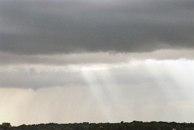 sun and rain over Grindstone Island