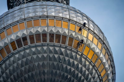 cleaning the TV tower