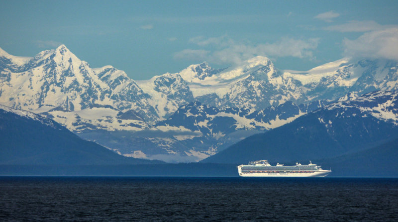 A big ship made small, Icy Strait, Alaska, 2013