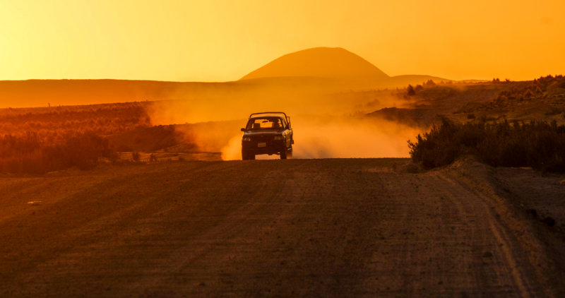 Eating dust, en route to La Paz, Bolivia, 2014